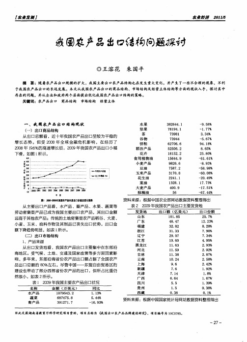 我国农产品出口结构问题探讨