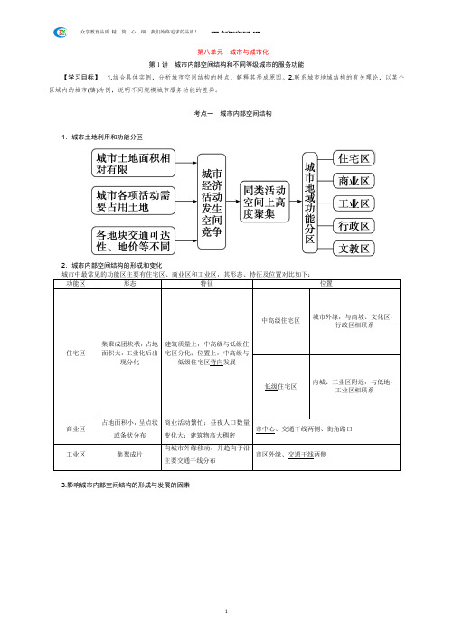 高中人教版地理城市功能区