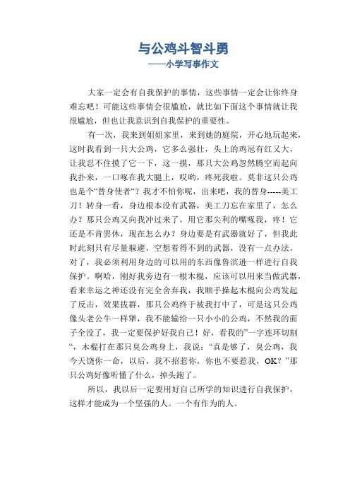 小学六年级写事记叙文：与公鸡斗智斗勇