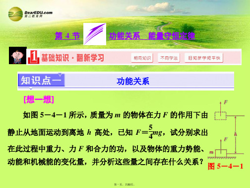 高考物理一轮复习 第5章 第4节 功能关系 能量守恒定律课件 新人教版