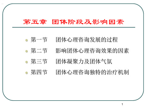 团体心理辅导-第五章-团体阶段及影响因素精选全文