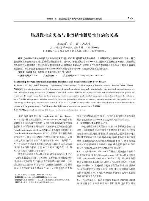肠道微生态失衡与非酒精性脂肪性肝病的关系 麻瑞娟
