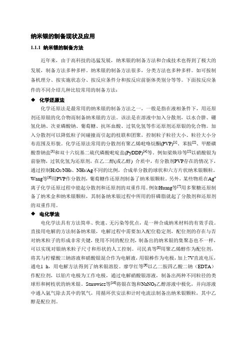 纳米银的制备现状及应用