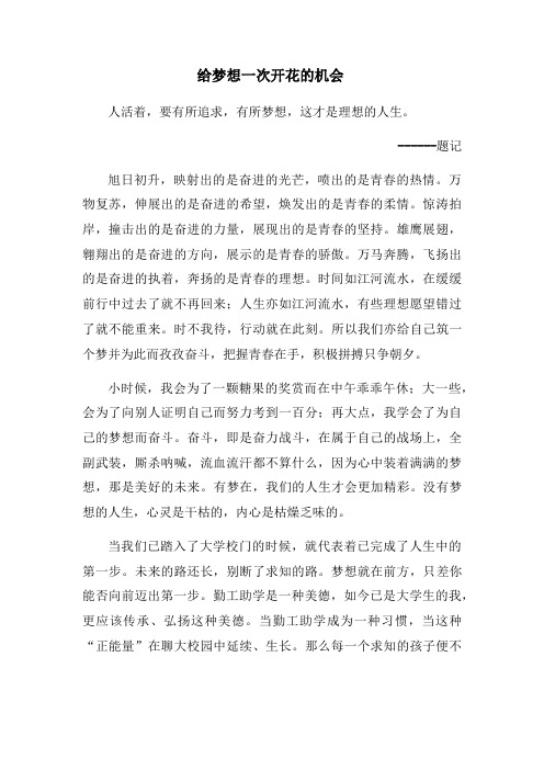 给梦想一次开花的机会