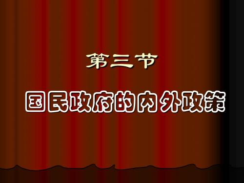 第三节国民政府的内外政策