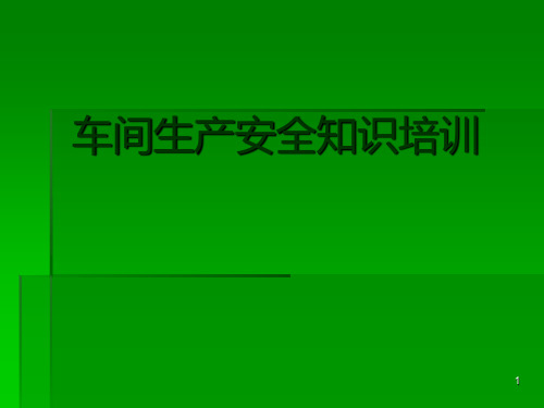 车间生产安全知识培训PPT课件