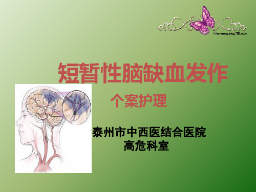 短暂性脑缺血发作个案护理ppt课件