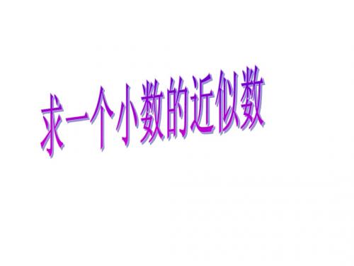 求一个小数的近似数