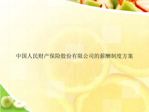 中国人民财产保险股份有限公司的薪酬制度方案ppt文档