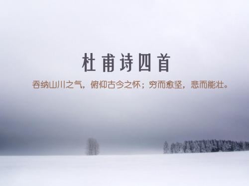 高一语文课件：杜甫诗四首