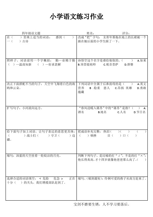 小学四年级语文每日过关100练 (78)