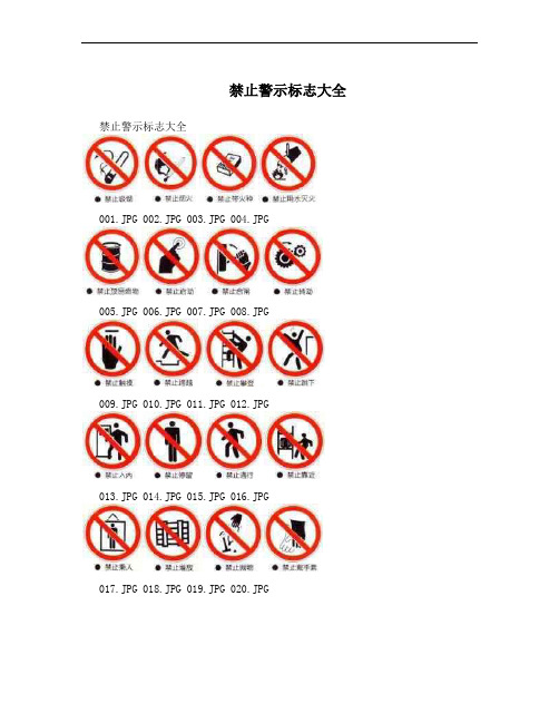 禁止警示标志大全