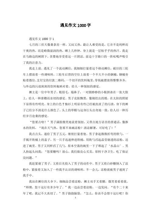 遇见作文1000字