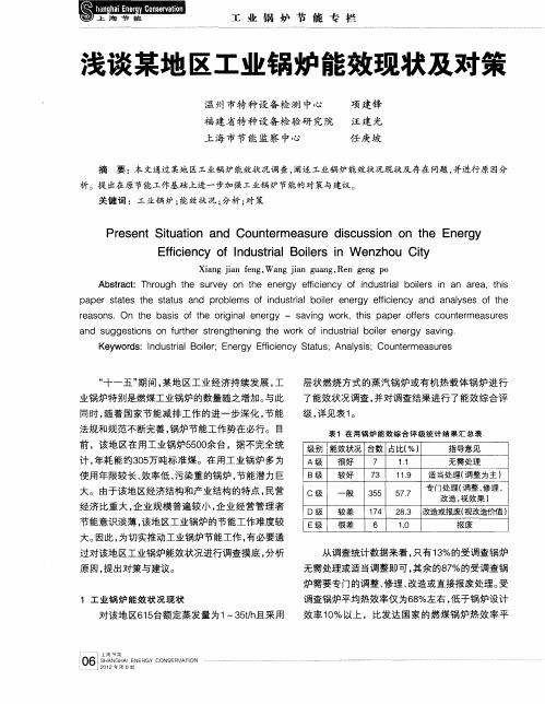 浅谈某地区工业锅炉能效现状及对策