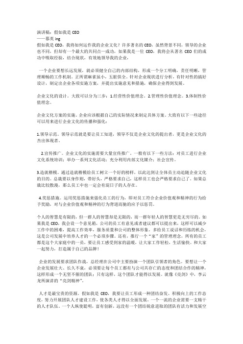 假如我是CEO