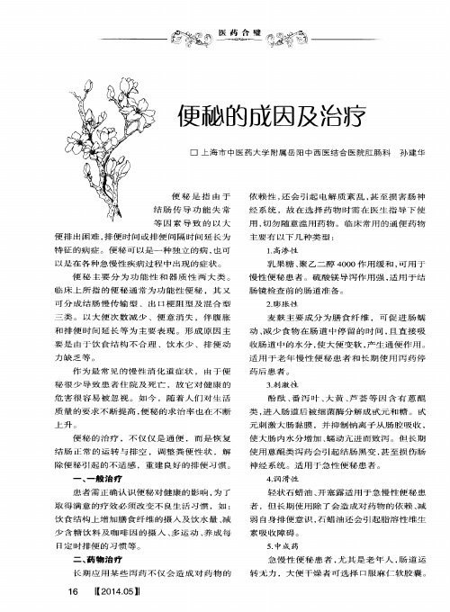 便秘的成因及治疗