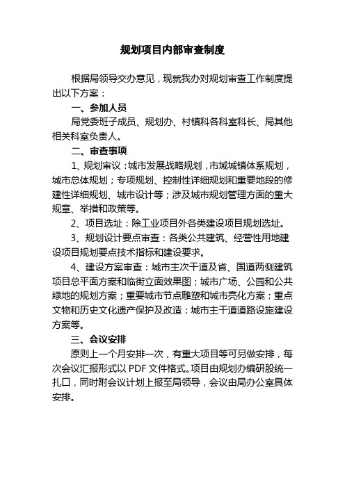 规划项目内部审查制度