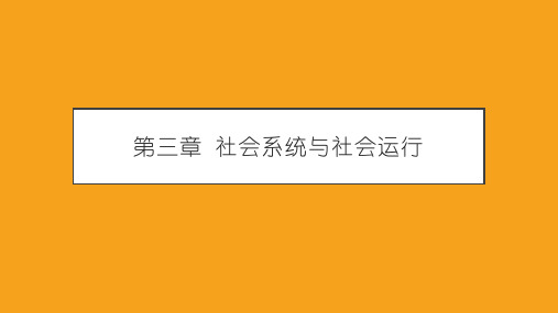 第三章 社会系统与社会运行