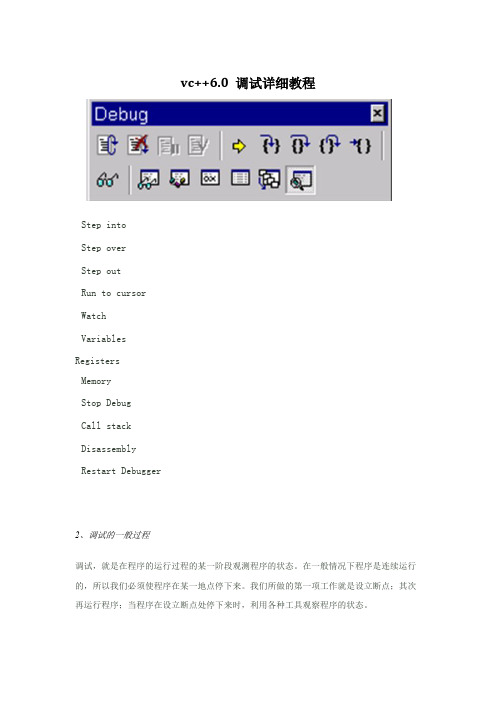 vc++6.0_调试详细教程(17种方法)