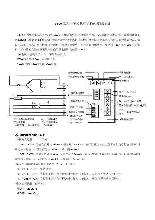 3610系列电于式执行机构内部接线图