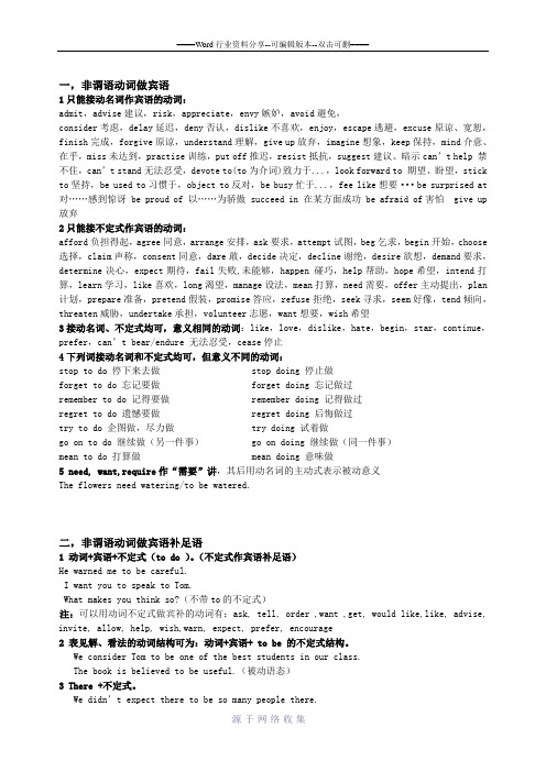 高中英语-非谓语动词总结