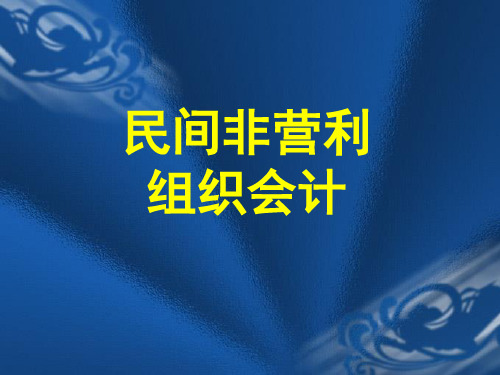 民间非营利组织会计讲解