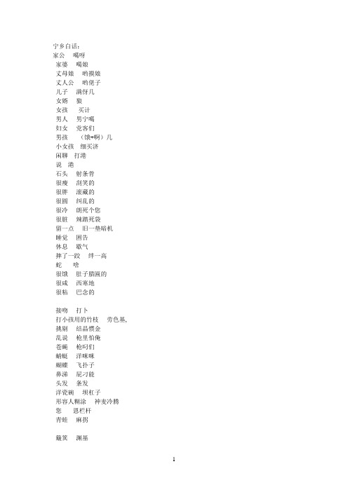 宁乡白话