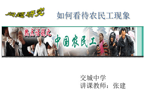 人教版高中地理必修二第一章问题研究《如何看待农民工现象》优质课件(共49张PPT)