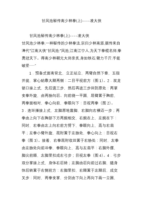 甘凤池秘传南少林拳(上)----凌大侠