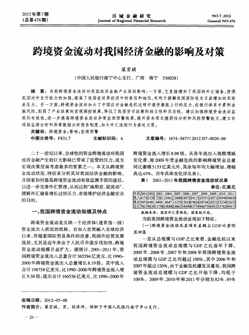 跨境资金流动对我国经济金融的影响及对策