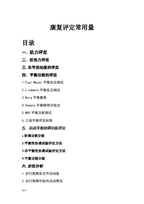 2018年康复评定常用量表 6(1)