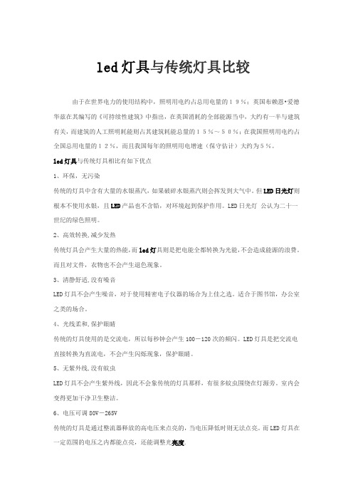 Led灯具与传统灯具相比的优点
