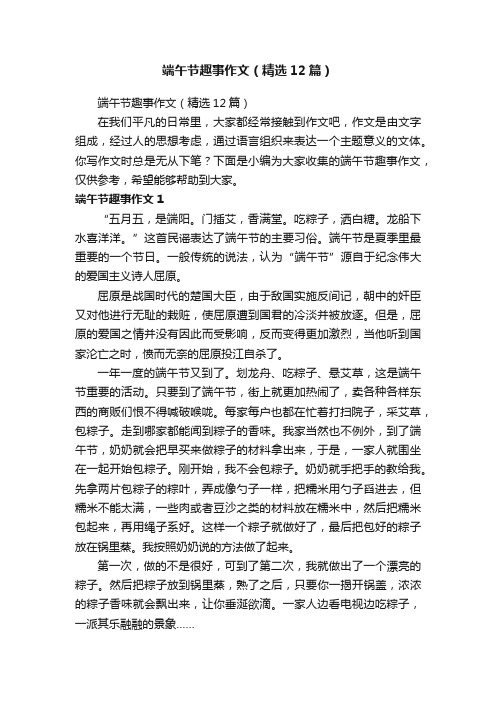 端午节趣事作文（精选12篇）