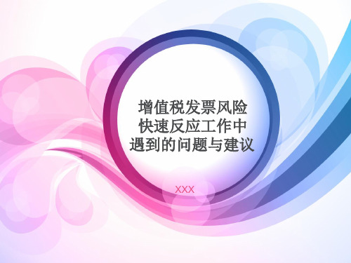 增值税发票风险快速反应工作中存在的问题与建议(讲座培训课件)