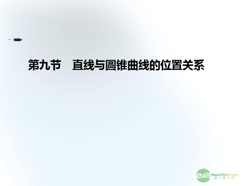 高三数学一轮复习 第8章第9节 直线与圆锥曲线的位置关系课件 文 (广东专用)