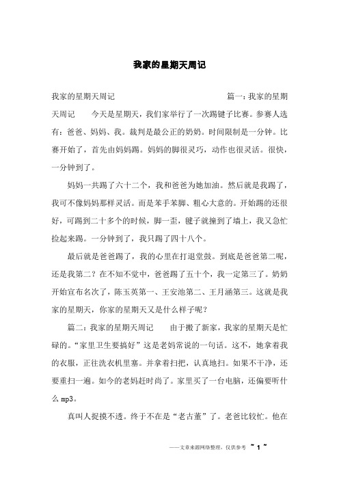 我家的星期天周记