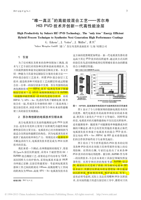 唯一真正的高能效混合工艺———苏尔寿 HI3 PVD 技术开创新一代高性能涂层 HiPIMS