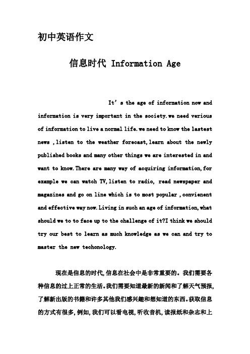 初中英语作文-信息时代 Information Age