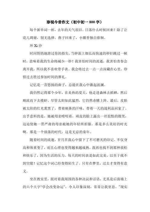 珍视今昔作文(初中初一800字).doc