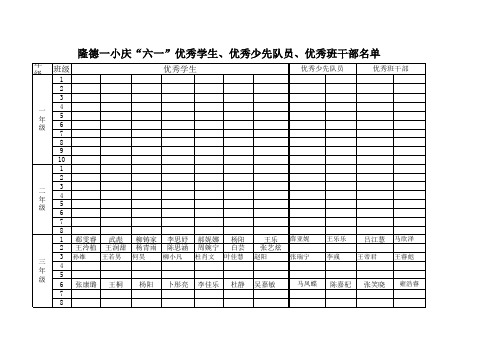 2016优秀少先队员花名册zong