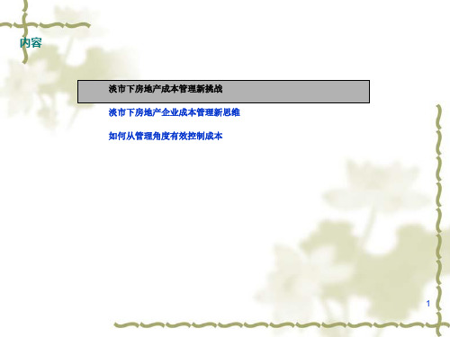 房地产成本管理经验分享