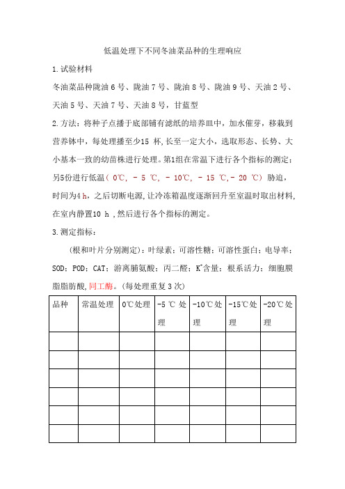 低温胁迫