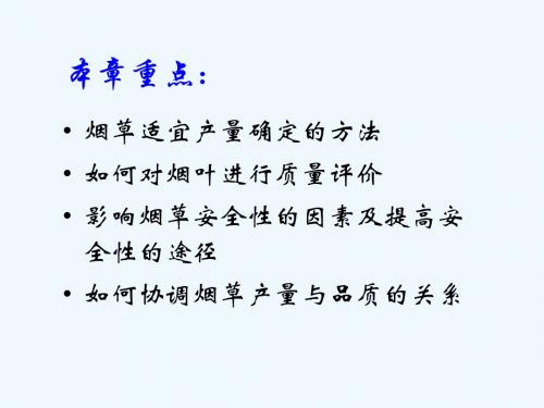 烟草的产量与品质 (PPTminimizer)
