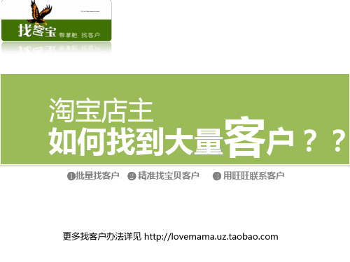 淘宝店主如何找到大量客户.ppt