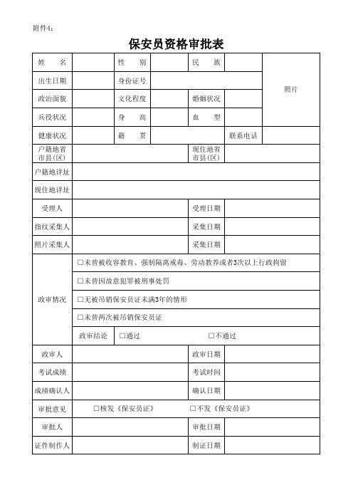 保安员资格审批表(1)