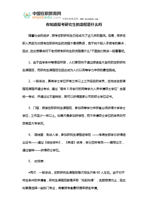 你知道报考研究生的流程是什么吗