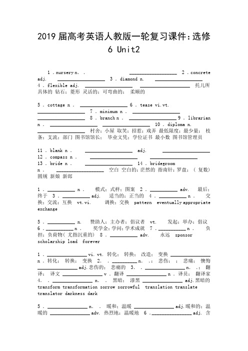 2019届高考英语人教版一轮复习课件：选修6 Unit2-精选.doc