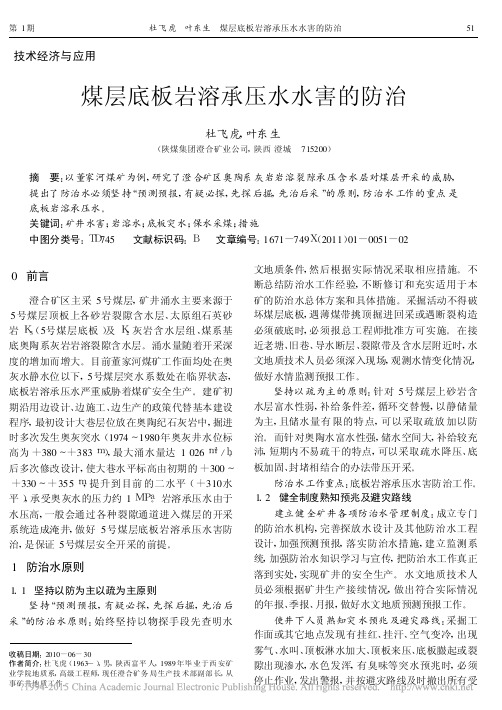 0煤层底板岩溶承压水水害的防治_杜飞虎
