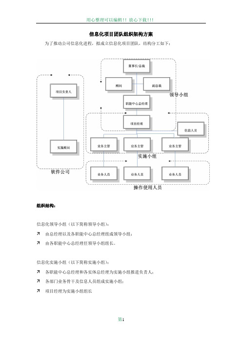 信息化项目团队组织架构方案