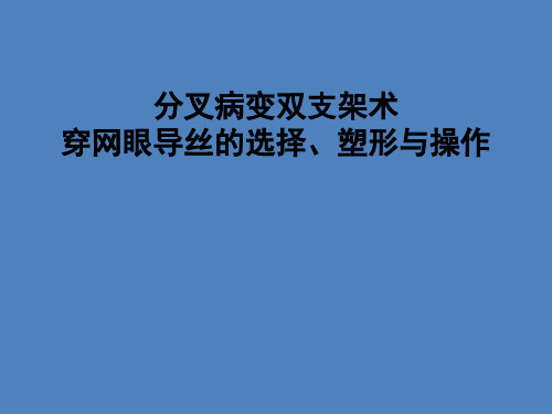 分叉病变双支架术：穿网眼导丝的选择、塑形与操作